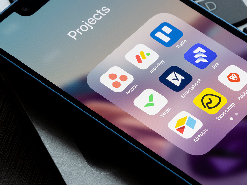 screenshot of project management apps